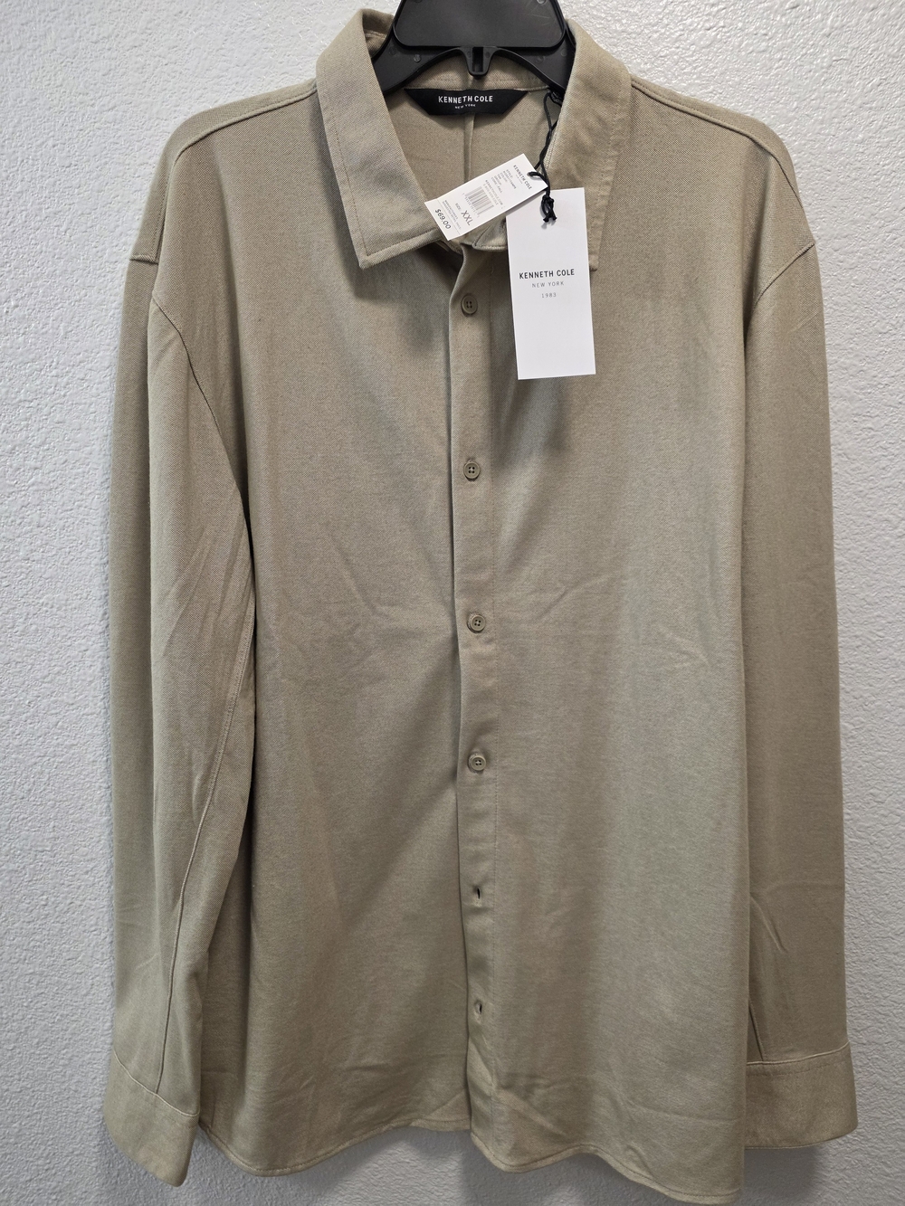 Kenneth Cole Men's Casual Button-Down Shirt - Beige